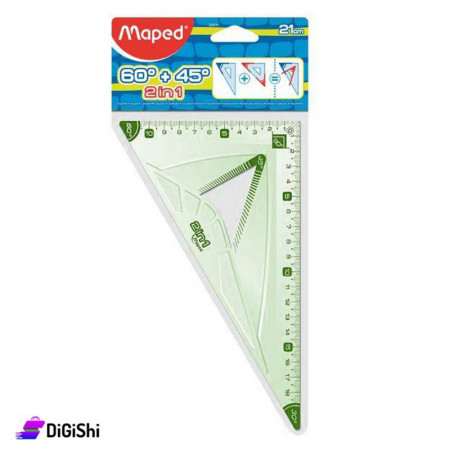 Maped 2in1 Plastic Geometry Triangle  - Transparent Green