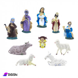 A Set of Nativity Figures for Christmas Decorations