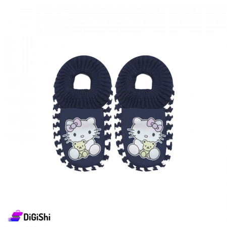 Kids Winter Slippers Hello Kitty Drawing - Dark Blue