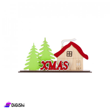 XMAS Wood Christmas Decorations House Shape