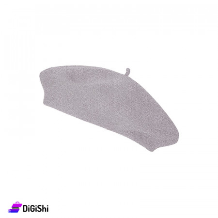 Women's Gogh Beret Cap Lined with Fur - Beige