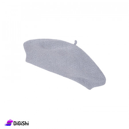 Women's Gogh Beret Cap Lined with Fur - Gray