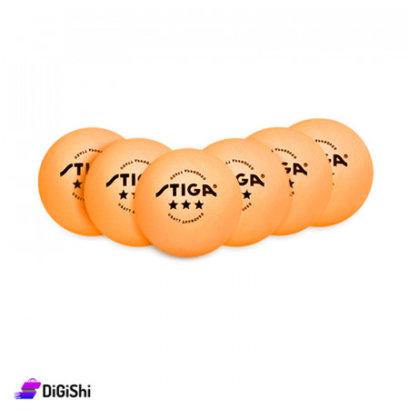 Stiga Set of 6 Ping Pong Balls - Orange