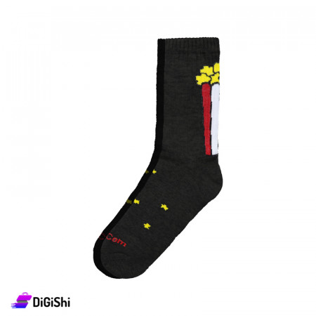 جوارب نسائية ساق طويلة رسمة فوشار ZOX Plus - أسود