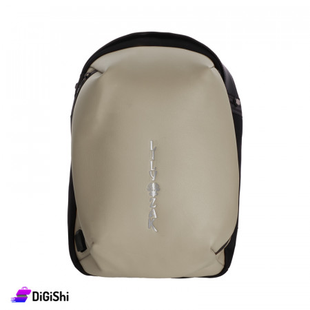 LILY ZAK Leather Laptop Backpack - Beige