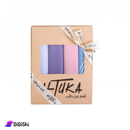 مجموعة شالات كريب سادة التقى 3 - ملون