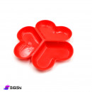 صحن بلاستيك ثلاثي الأقسام شكل ورقة برسيم