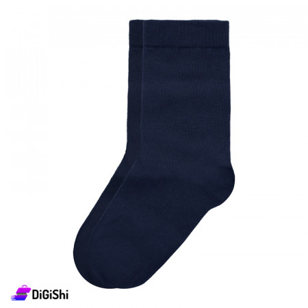 زوج جوارب رجالية ساق طويل سادة ZOX Plus - كحلي