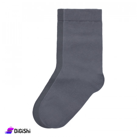 زوج جوارب رجالية ساق طويل سادة ZOX Plus - حديدي