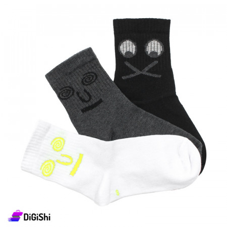 Al Samah Set Of 4 years old Kids Cotton Long Socks - Model 1