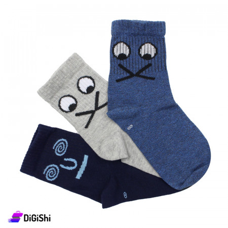Al Samah Set Of 4 years old Kids Cotton Long Socks - Model 2