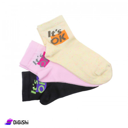 Al Samah Girls' socks Medium Length with It is OK Drawing Group 2