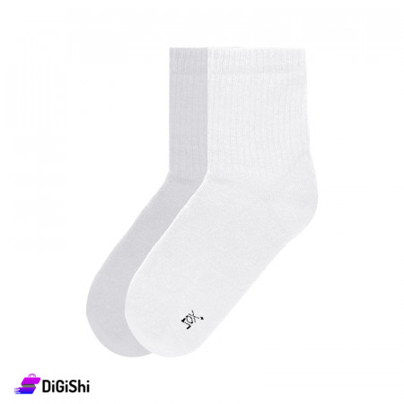 ZOX Plus Women's Fleece Lined Socks Medium Lenght - White