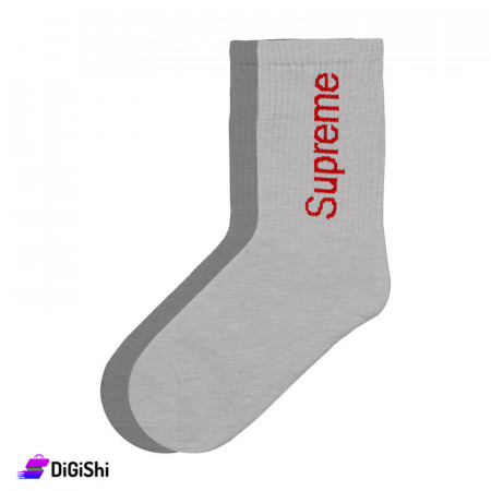 ZOX Plus Pairs of Men's Towel Long Leg Socks with Supreme - Gray