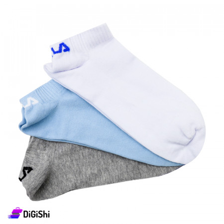 مجموعة جوارب شبابية قصيرة قطن السماح Fila - مجموعة 3