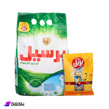 عرض مسحوق غسيل برائحة الزهور البيضاء 2كغ + سائل جلي 200مل Persil