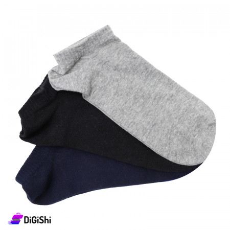 Set of Plain Cotton Short Youth Socks - Group 1