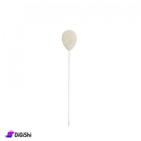 دبوس شكل دمعة مع وردة - سكري