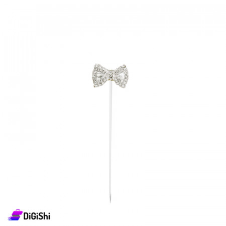Fionka barrier Shape Pin With Strass - Silver