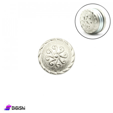 Magnetic Rose Drawing Hijab Pins - Silver