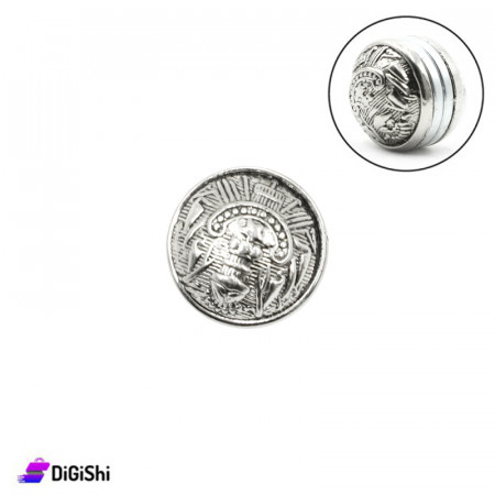 Magnetic Ornament Drawing Hijab Pins - Silver