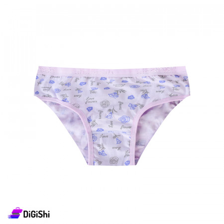 Al Samah Love Flower Women's Cotton High Waist Slip - Purple