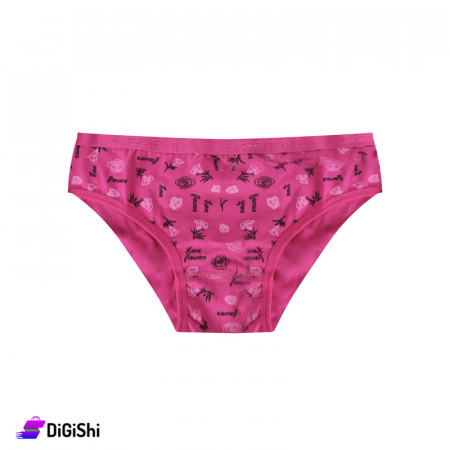 Al Samah Love Flower Women's Cotton High Waist Slip - Deep Pink
