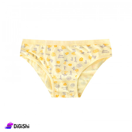 Al Samah Love Flower Women's Cotton High Waist Slip - Light Yellow