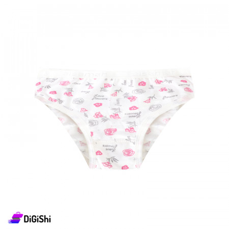 Al Samah Love Flower Women's Cotton High Waist Slip - White
