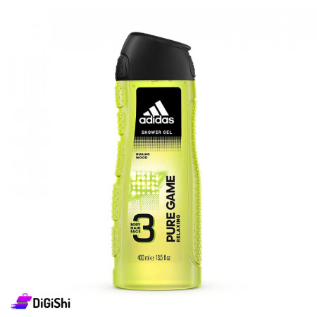 جل استحمام للرجال 3 في 1 للشعر والجسم والوجه Adidas Pure Game