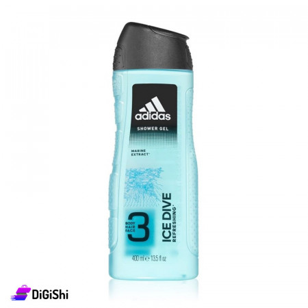 جل استحمام للرجال 3 في 1 للشعر والجسم والوجه Adidas Ice Dive