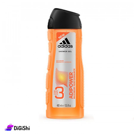 جل استحمام للرجال 3 في 1 للشعر والجسم والوجه Adidas ADIPOWER