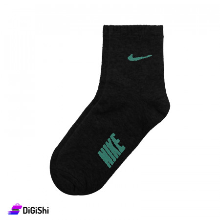 ZOX Plus Women's Fleece Lined Socks Medium Lenght with NIKE Logo - Black