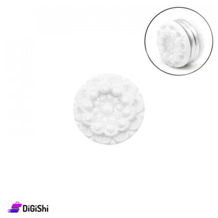 Magnetic Hijab Pins Shiny Flower Shape - White