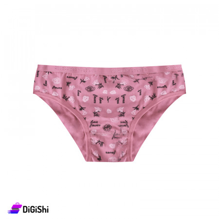 Al Samah Love Flower Women's Cotton High Waist Slip - Dark Pink