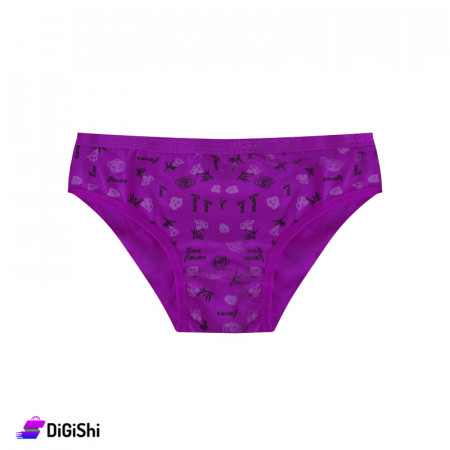 Al Samah Love Flower Women's Cotton High Waist Slip - Purple
