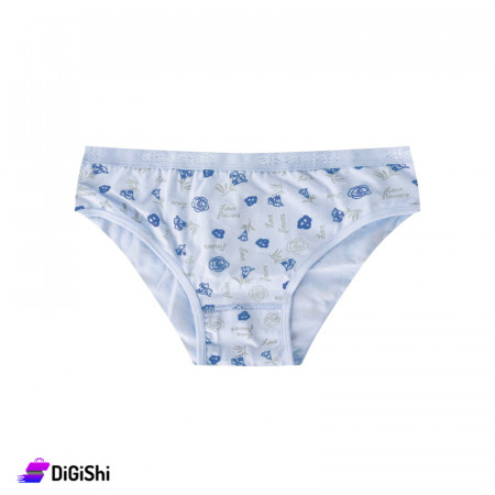 Al Samah Love Flower Women's Cotton High Waist Slip - Light Blue