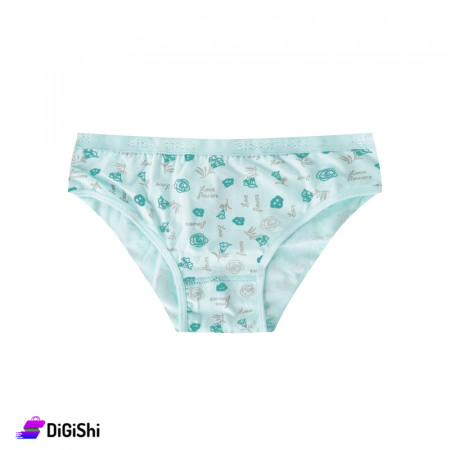Al Samah Love Flower Women's Cotton High Waist Slip - Tiffany