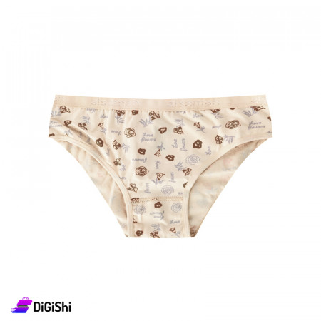 Al Samah Love Flower Women's Cotton High Waist Slip - Beige