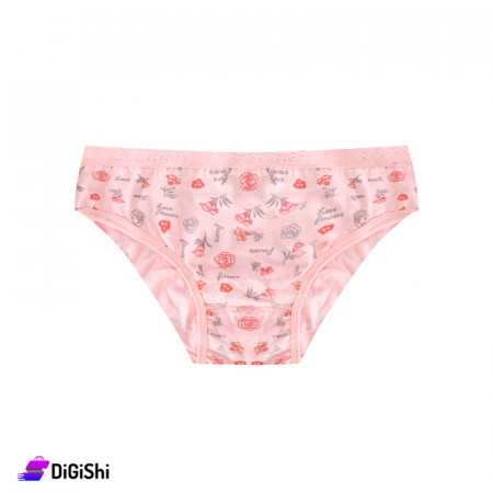 Al Samah Love Flower Women's Cotton High Waist Slip - Coral