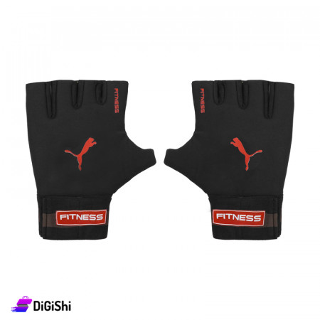 قفازات رياضية مقاومة للماء FITNESS - أحمر وأسود - PUMA