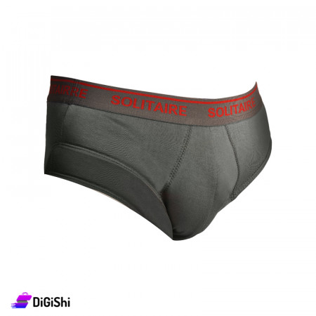Solitaire Men's Cotton & Lycra Slip - Dark Gray