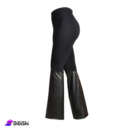Solitaire Women's Seamless & Leather Charleston Pants - Black