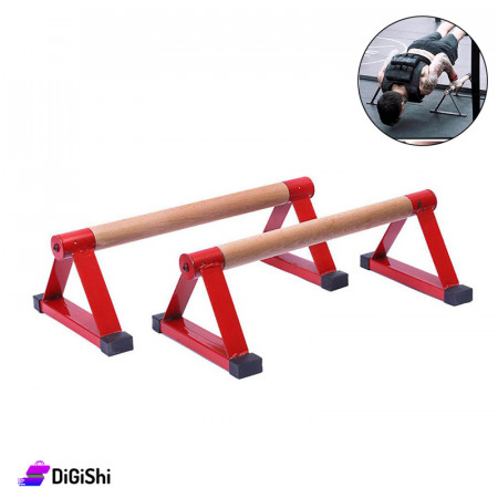Fitness Group 5007 Pairs of Wood and Iron Barbell Push Up Bar