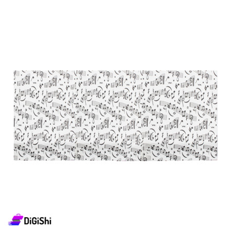 Gift Wrapping Paper with Music Print - White
