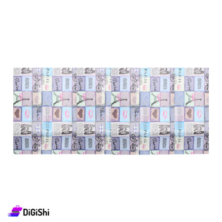 Gift Wrapping Paper with Paris Print - Violet