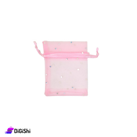 Chiffon Gift Bag with strass Small Size - Pink