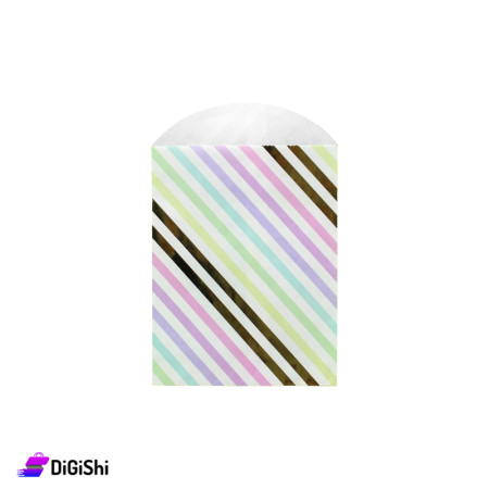ظرف هدية ورق رسمة مخططة - ملون