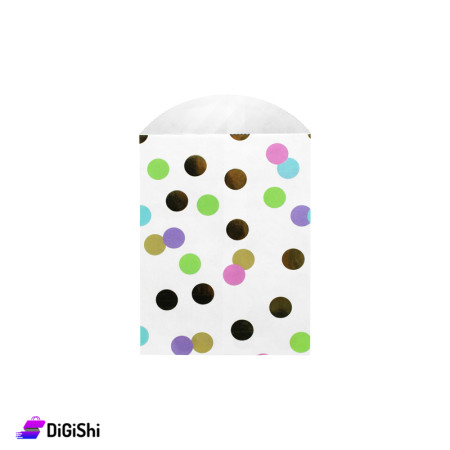 ظرف هدية ورق رسمة دوائر - ملون