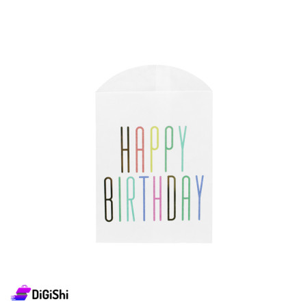 ظرف هدية ورق رسمة HAPPY BIRTHDAY - ملون
